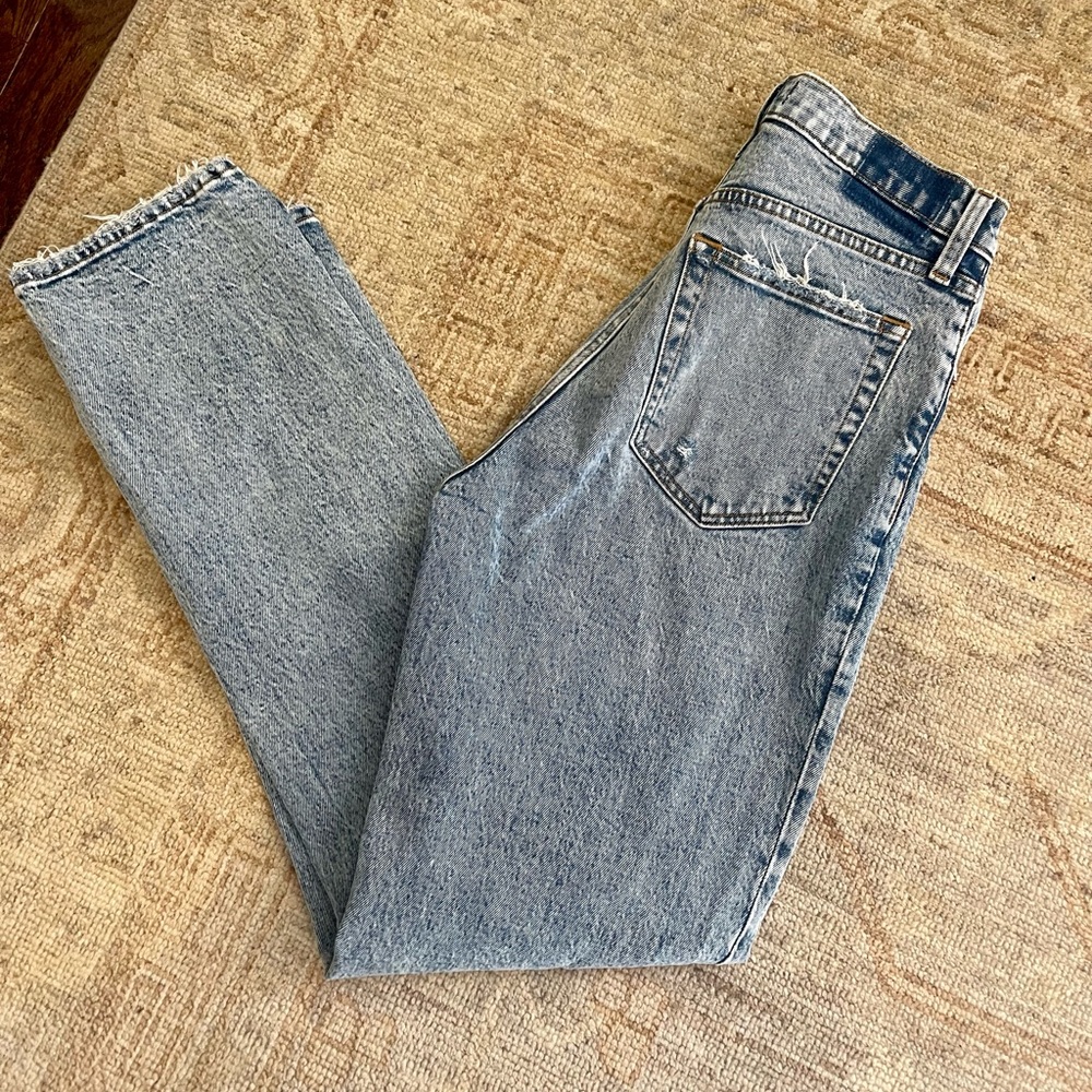 Abercrombie 90’s Ultra High Rise Acid Wash Straight Jeans